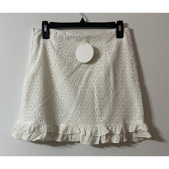 4 For $20 Yours Truly Maisy Eyelet Skirt Ivory Size 12 - Picture 2 of 8
